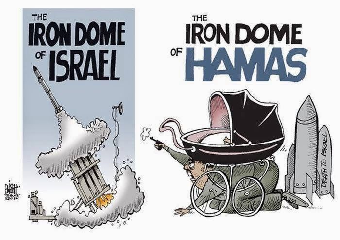 Σκίτσο: Το Iron Dome του Ισραήλ και το Iron Dome της Χαμάς