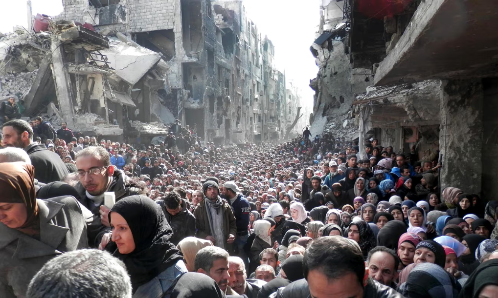 Yarmouk, μετά τον βομβαρδισμό του Δεκεμβρίου 2012